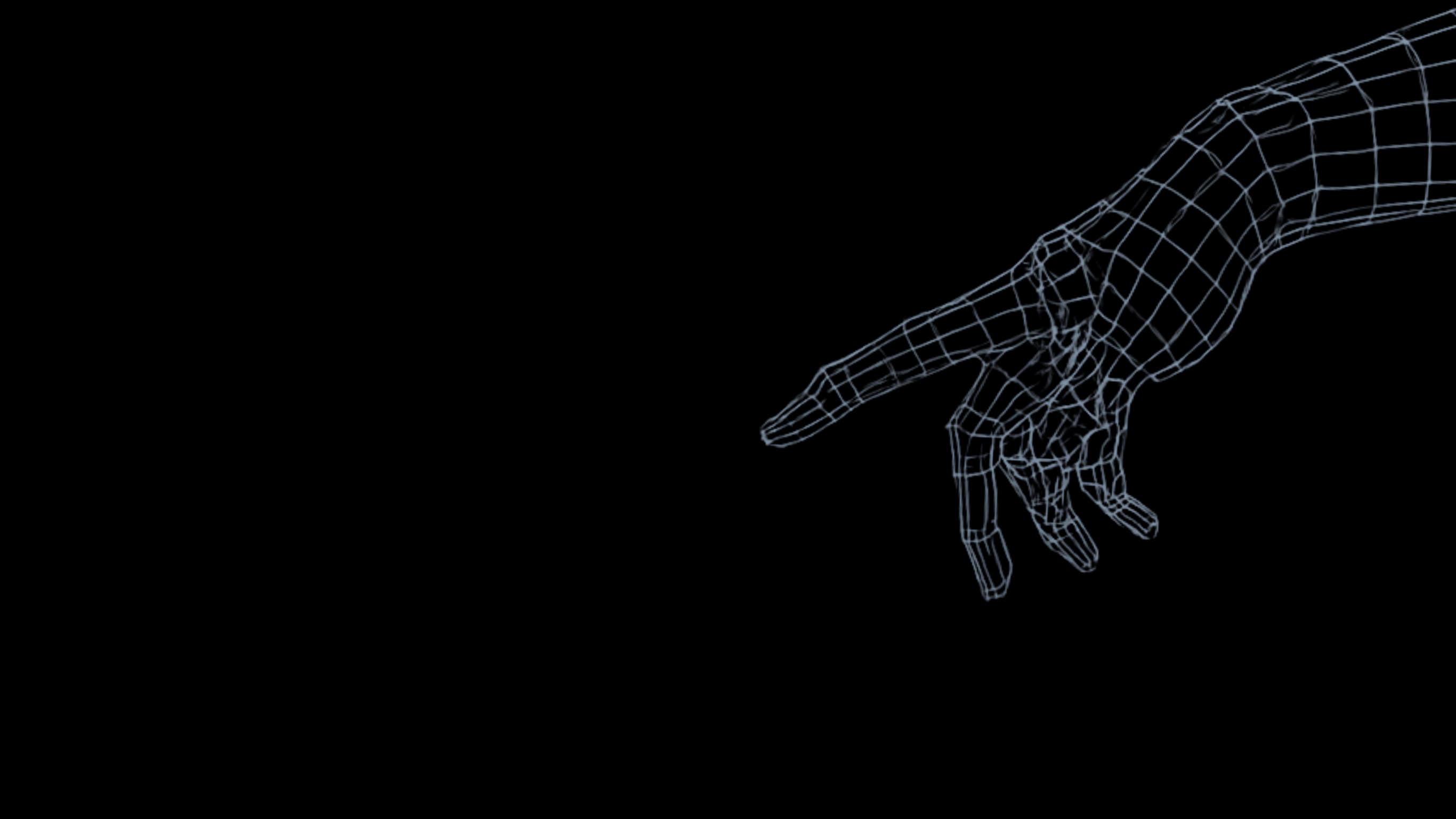 Hand wireframe decoration